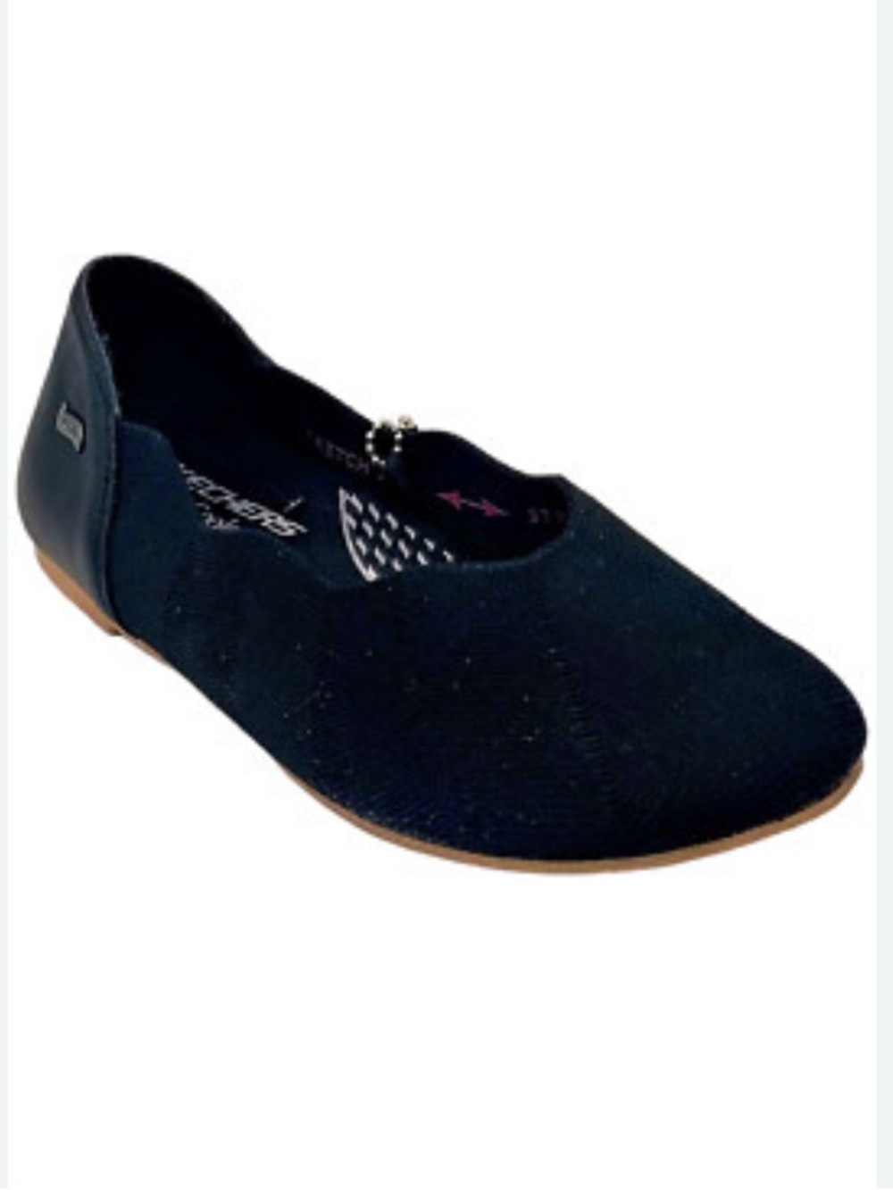 Women's Black Knit Slip-On Flat Shoe Size 11